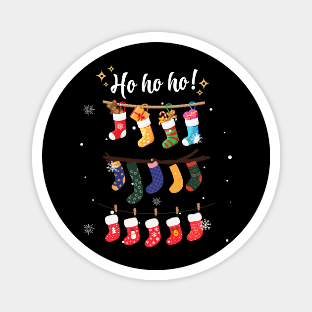 Christmas Sock collection Santa Magnet by CoolFuture